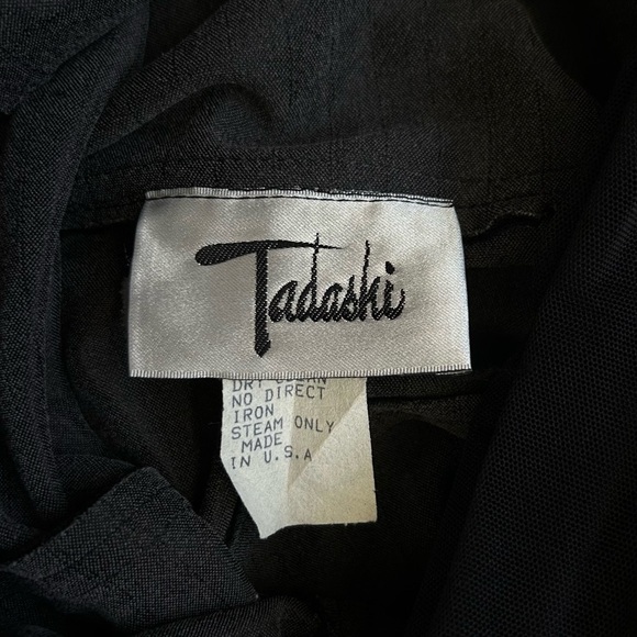 Showstopper Vintage Tadashi Shoji Dress Mesh Sheer Illusion Long Sleeve Gown M - Picture 12 of 13